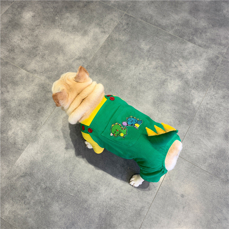 Dog Suspenders French Dinosaur Clothes