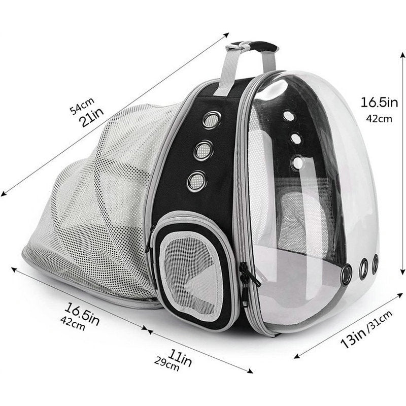 Expandable Transparent Mesh Pet Backpack