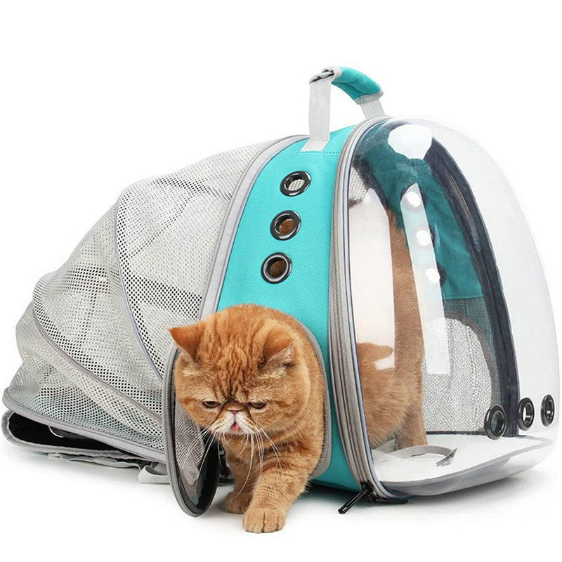Expandable Transparent Mesh Pet Backpack