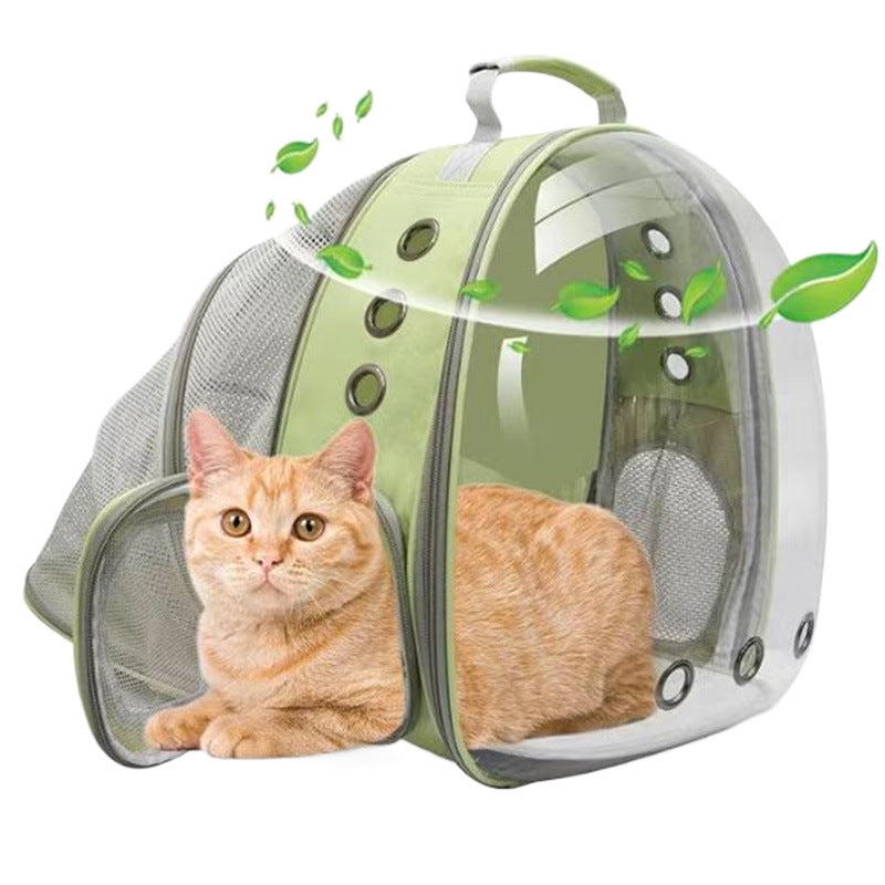 Expandable Transparent Mesh Pet Backpack