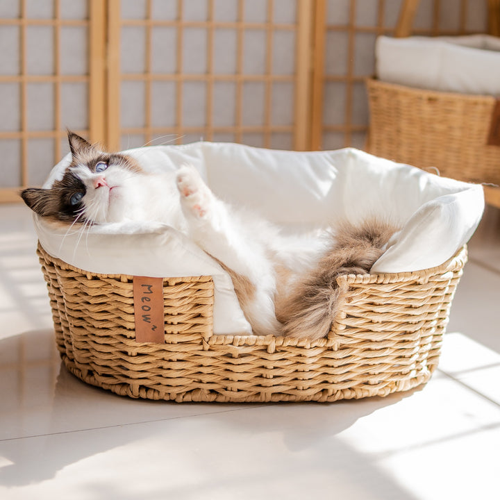 Hand-woven  Rattan Basket Pet Nest