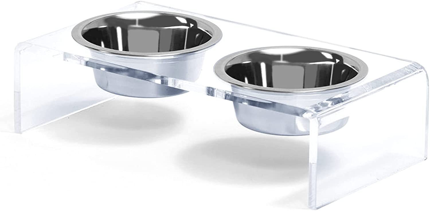 Acrylic Dogs And Cats Pet Feeder
