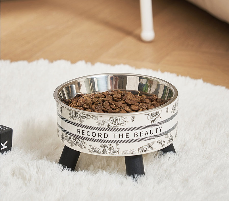 Stainless Steel Feeding Bowl With Neck Protection