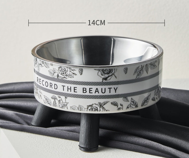 Stainless Steel Feeding Bowl With Neck Protection