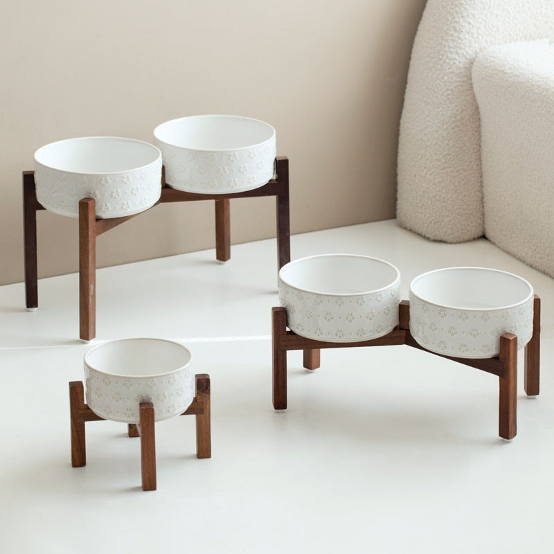Ceramic Large-sized Elevated Anti-spill Cat Bowl