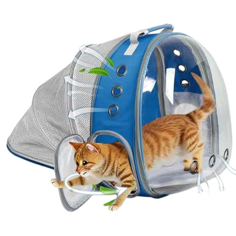 Expandable Transparent Mesh Pet Backpack