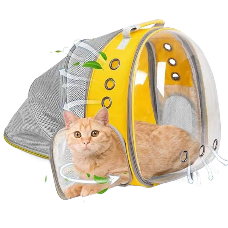 Expandable Transparent Mesh Pet Backpack