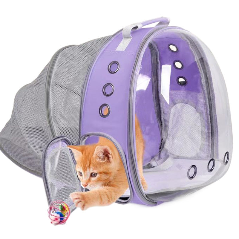 Expandable Transparent Mesh Pet Backpack