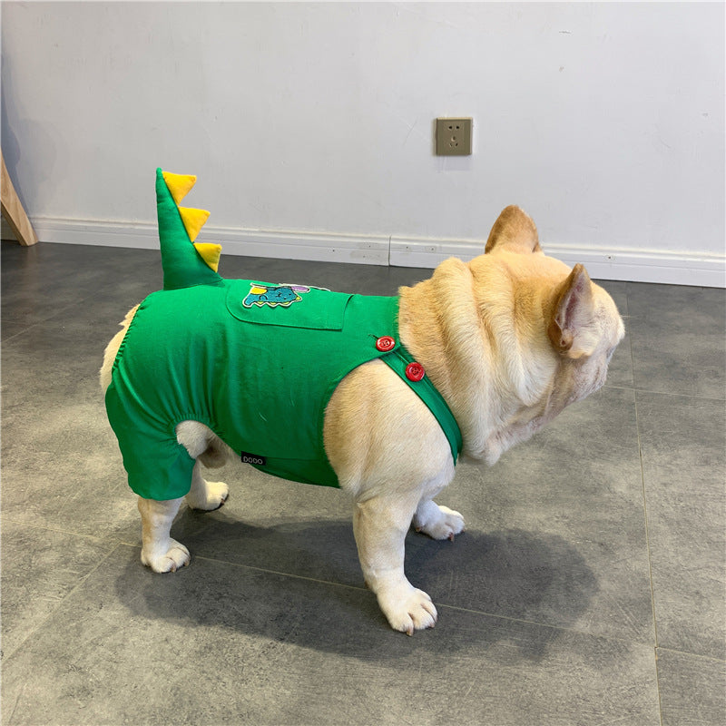 Dog Suspenders French Dinosaur Clothes