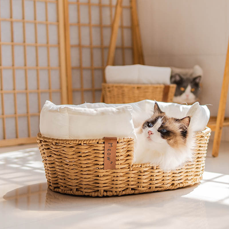 Hand-woven  Rattan Basket Pet Nest