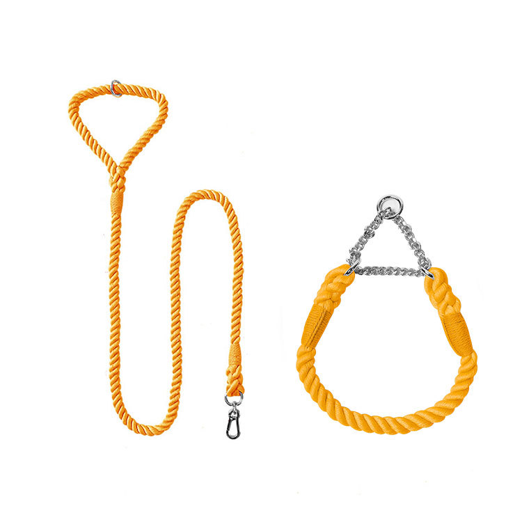 Woven Cotton Pet Dog Leash Collar Set