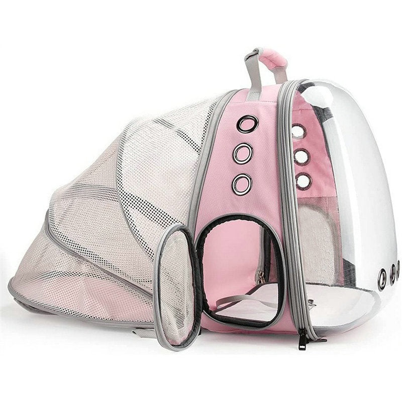 Expandable Transparent Mesh Pet Backpack