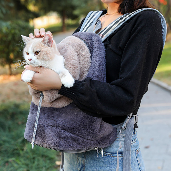 Pet Plush Portable Chest Backpack