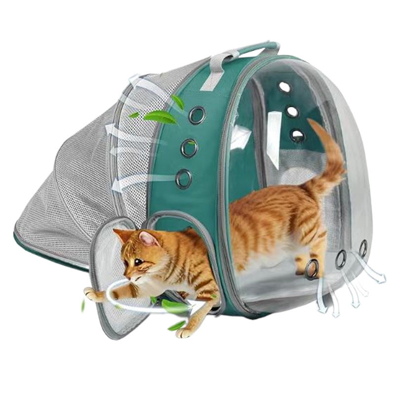 Expandable Transparent Mesh Pet Backpack